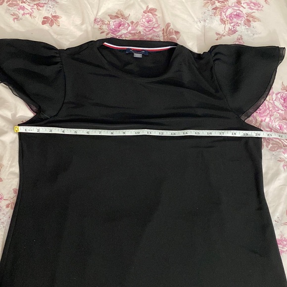 Tommy Hilfiger | Black Chiffon flutter sleeve Top - Picture 7 of 10